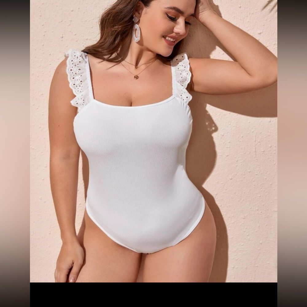 White Eyelet Embroidered Body suit